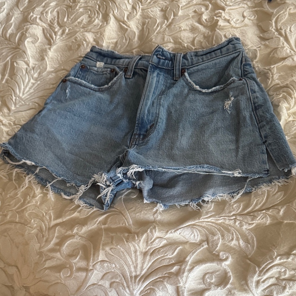 Abercrombie & Fitch Blue Denim Women Shorts